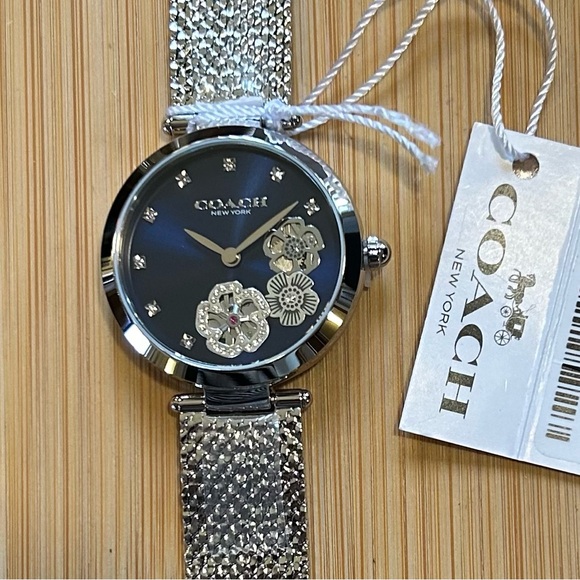 Coach Park Carnation Watch With 34mm Navy Blue Face & Silver MeshBracelet - Picture 6 of 6
